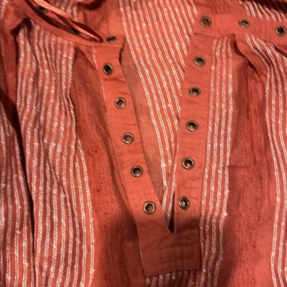 Free People Against All Odds Grommet Long Sleeve Balloon Sleeve Blouse L - Picture 5 of 5